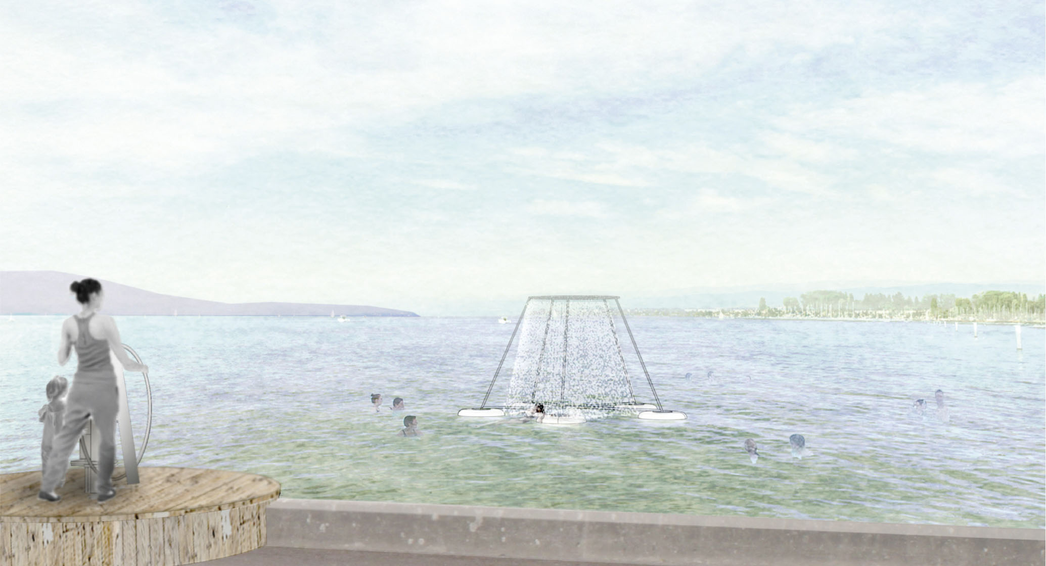 Wettbewerbsvisualisierung Beignade Agricole, Lausanne 2024